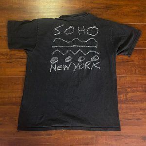 Vintage 90s SOHO New York Abstract Black Tee Shirt